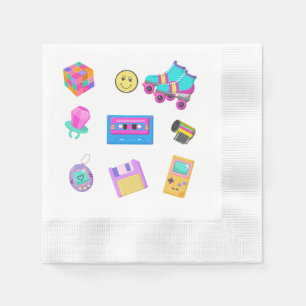 90's Party Paper Napkin, Back to The 90's Party Napkins