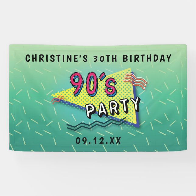 90's PARTY Pattern Banner (Horizontal)