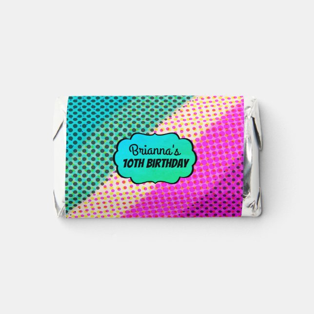 90s party retro rainbow halftone personalized  hershey's miniatures (Front)