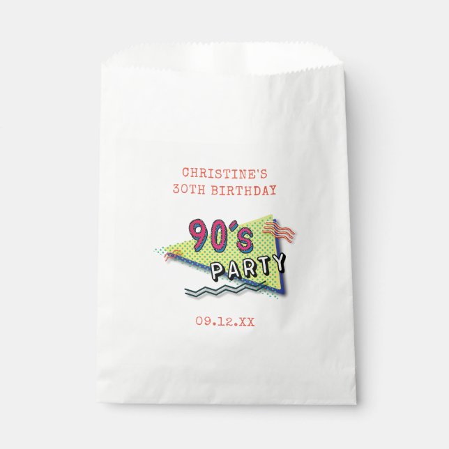 90's PARTY Theme Pattern Favor Bags (Front)
