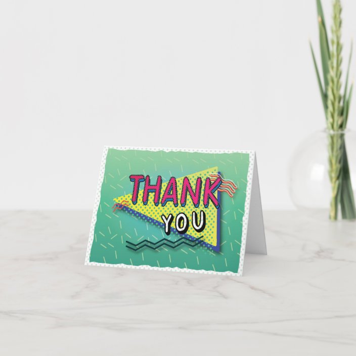 90's PARTY Theme Pattern Thank You Card | Zazzle.com