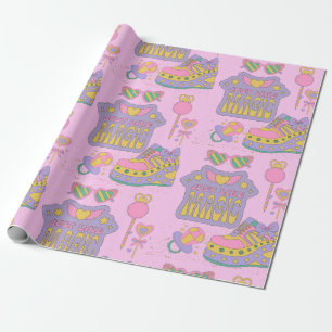 90s pattern style  shoes wrapping paper