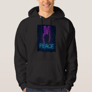 90s Peace Love Hand Sign Peace Hoodie