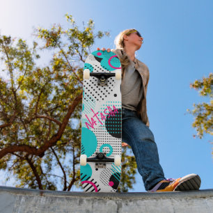 90's Pop Art Geometric Skateboard