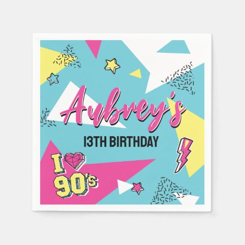 90s Pop Bright Color Birthday Party Any Age Napkins