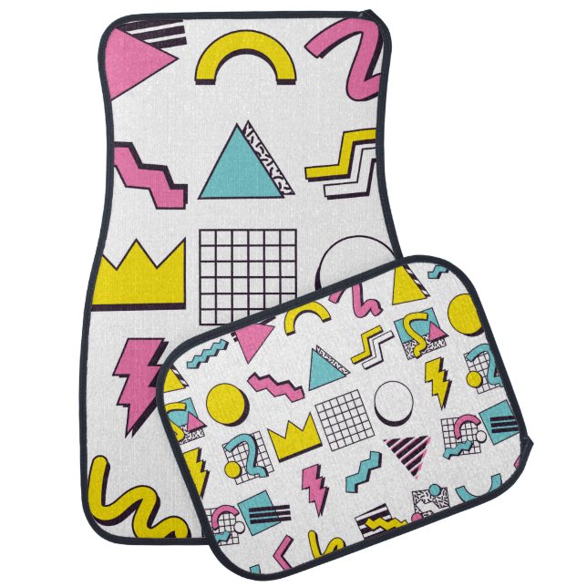 90's Pop Memphis Design Elements  Car Floor Mat (Set)