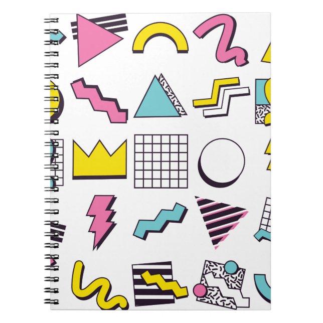 90's Pop Memphis Design Elements  Notebook (Front)
