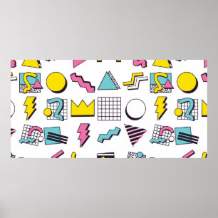 90's Pop Memphis Design Elements Poster