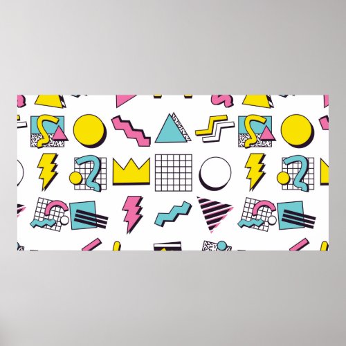 90s Pop Memphis Design Elements  Poster