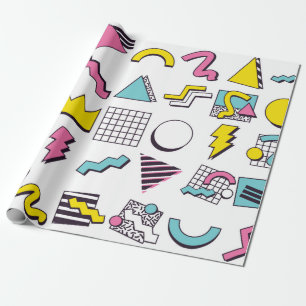 90's Pop Memphis Design Elements Wrapping Paper