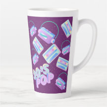90s pop music pattern icons cassette player