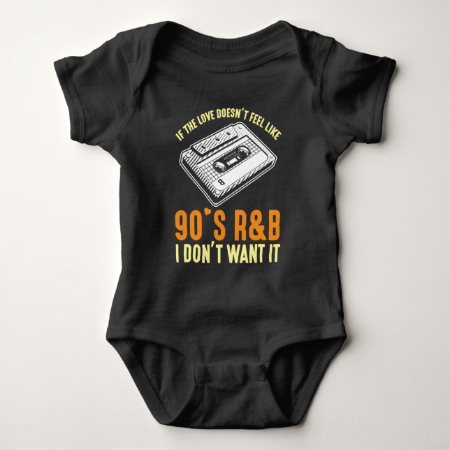 90s R&B Music Cassette nineties songs Lover Baby Bodysuit (Front)