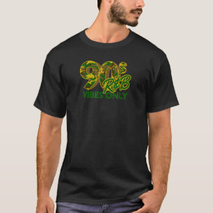 90s R&b Vibes Only Nineties Rnb Music Camo Print T-Shirt
