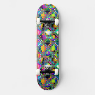 90's Rainbow Colorful Original Art Skateboard Deck