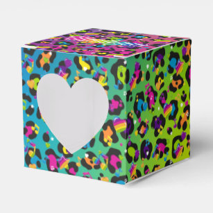 90's Rainbow Leopard Paper Favor Box