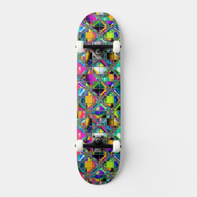 90's Rainbow Tile Art Skateboard Deck (Front)