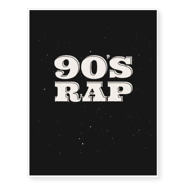 90s Rap Hip Hop Old School Temporary Tattoos (Front)
