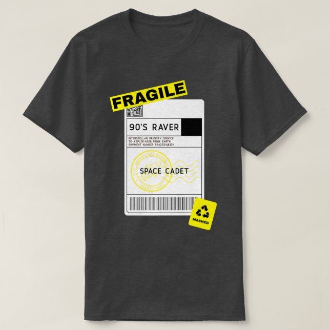 90s Rave Funny EDM Classic House Music Techno Tech T-Shirt (Design Front)