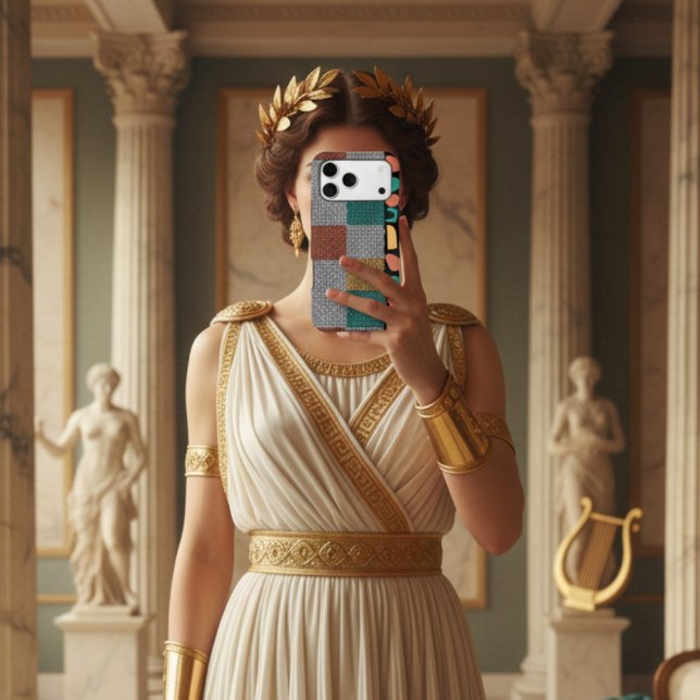 90s Retro Aesthetic Greek Key Abstract Geometric Case-Mate iPhone Case (Creator Uploaded)