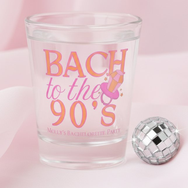 90s Retro Bachelorette Shot Glass (Bring the ultimate throwback energy with this playful “Bach to the 90s” design!)