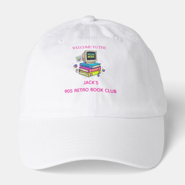 90s Retro Custom Name Computer Bookworm Hat (Front)