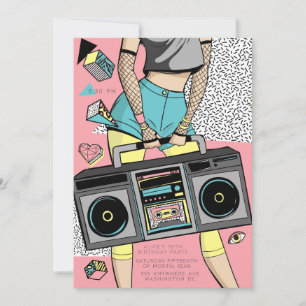 90s Retro Era Theme Party Event Invitation