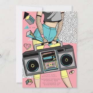 90s Retro Era Theme Party Event Invitation