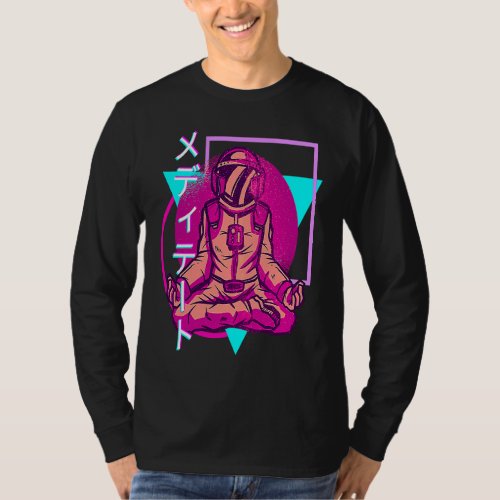 90s Retro Japanese Vaporwave Aesthetic Astronaut  T_Shirt