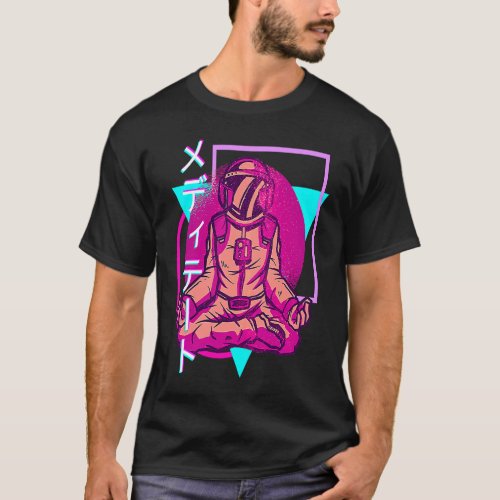 90s Retro Japanese Vaporwave Aesthetic Astronaut  T_Shirt