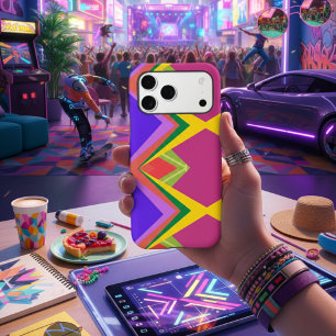 90s Retro Maximalist Geometric Chevron Pop Art iPhone 17 Pro Max Case