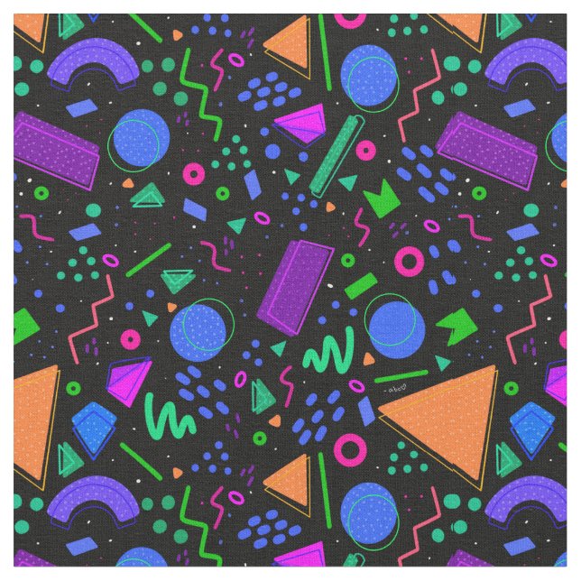 90s Retro Pattern Fabric  (Close Up)