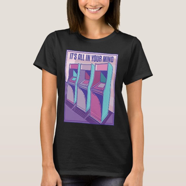 90s Retro Player Vaporwave 80s Arcade Machine Vint T-Shirt (Front)