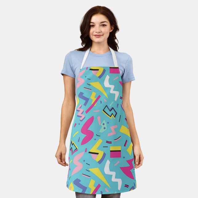 90s Retro Pop Art Pattern Apron (Worn)