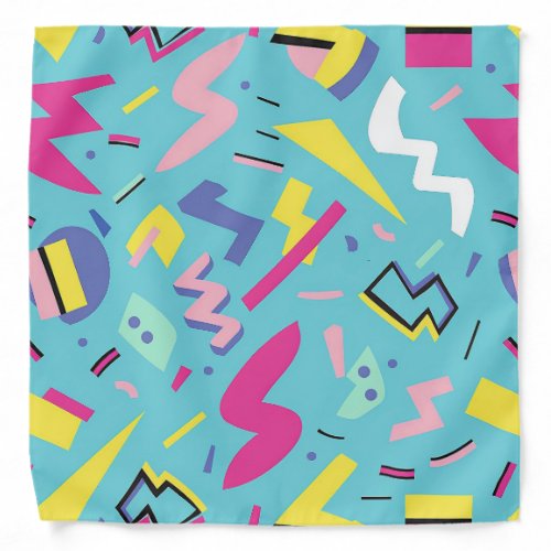 90s Retro Pop Art Pattern Bandana