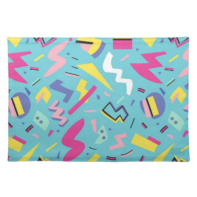 90s Retro Pop Art Pattern Cloth Placemat (Front)