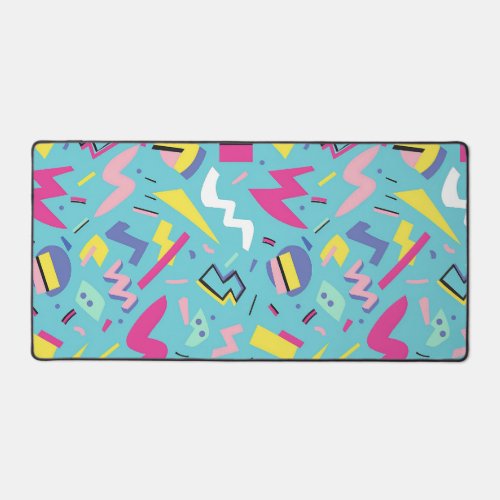 90s Retro Pop Art Pattern Desk Mat