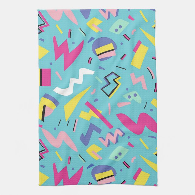 90s Retro Pop Art Pattern Kitchen Towel (Vertical)