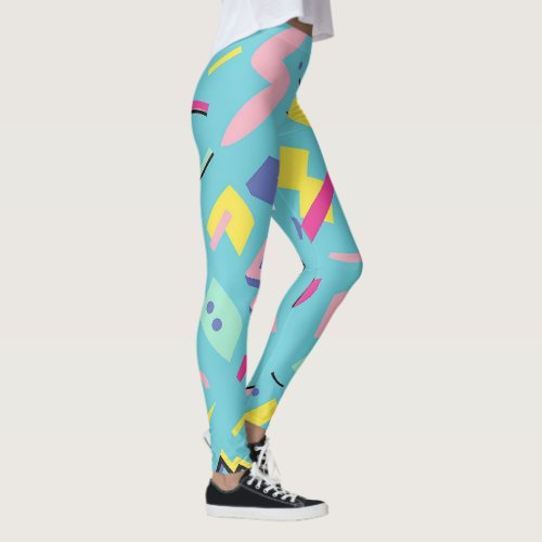 90s Retro Pop Art Pattern Leggings