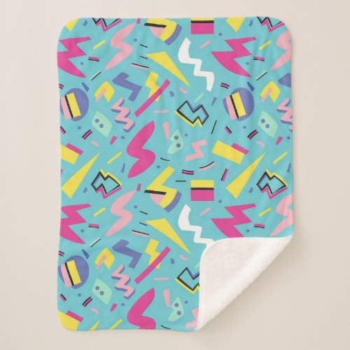 90s Retro Pop Art Pattern Sherpa Blanket