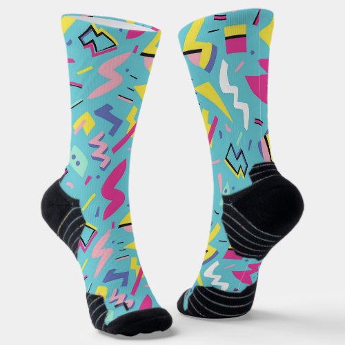 90s Retro Pop Art Pattern Socks