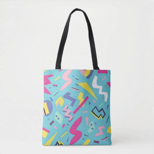 90s Retro Pop Art Pattern Tote Bag