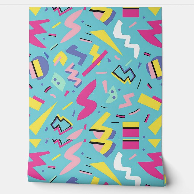 90s Retro Pop Art Pattern Wallpaper (Unrolling)