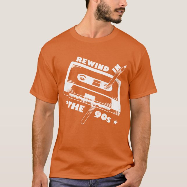 90s Retro Rewind A Cassette With Pencil Costume gi T-Shirt (Front)