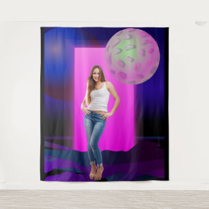 90's Retro Space Party Decoration Backdrop