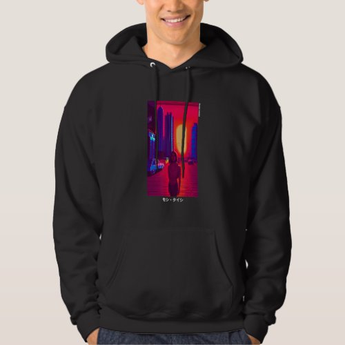 90s Retro Synthwave Japanese Vaporwave Art Otaku  Hoodie