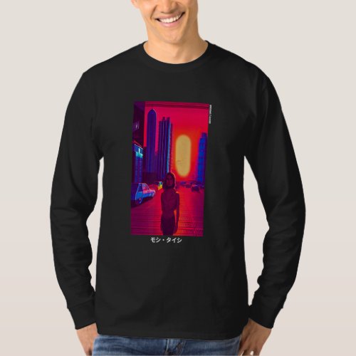 90s Retro Synthwave Japanese Vaporwave Art Otaku  T_Shirt