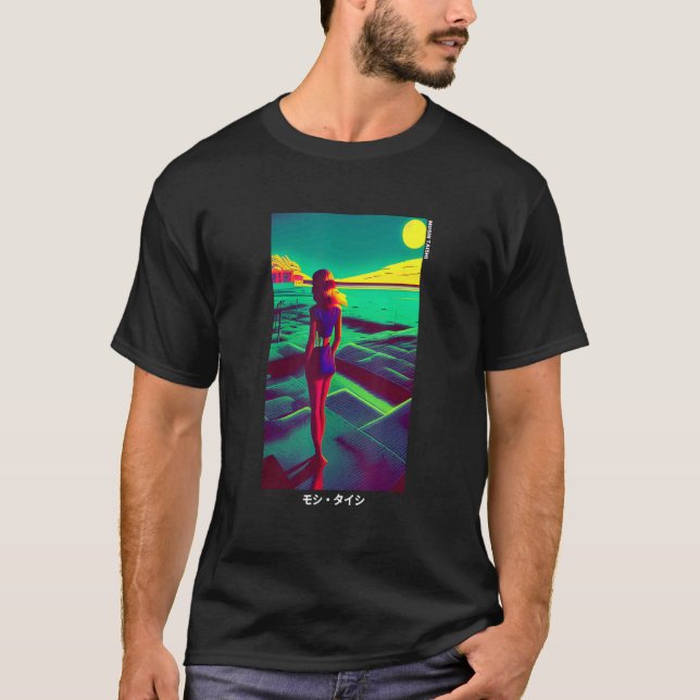 90's Retro Synthwave Japanese Vaporwave Otaku Aest T-Shirt (Front)