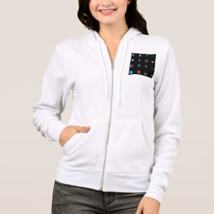 90s Retro Tech and Web Icon Pattern Hoodie