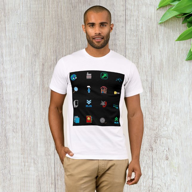 90s Retro Tech and Web Icon Pattern T-Shirt (Creator Uploaded)