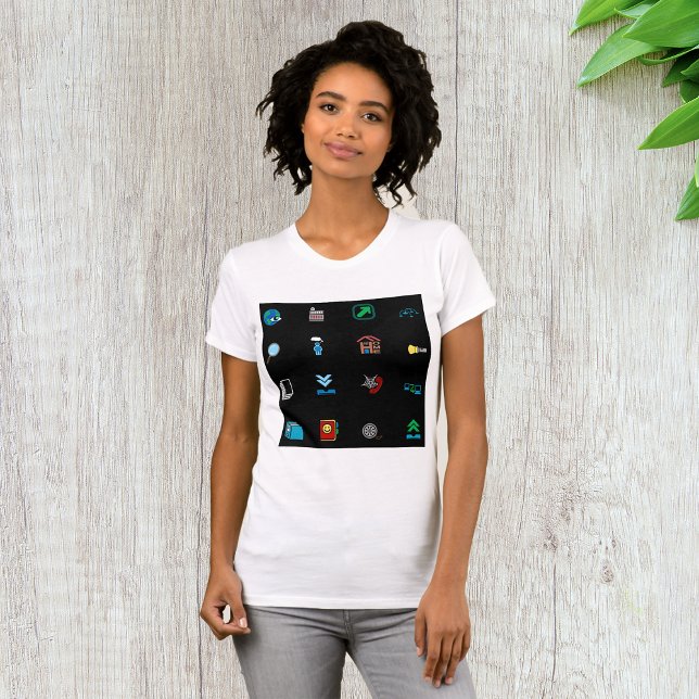 90s Retro Tech and Web Icon Pattern T-Shirt (Creator Uploaded)